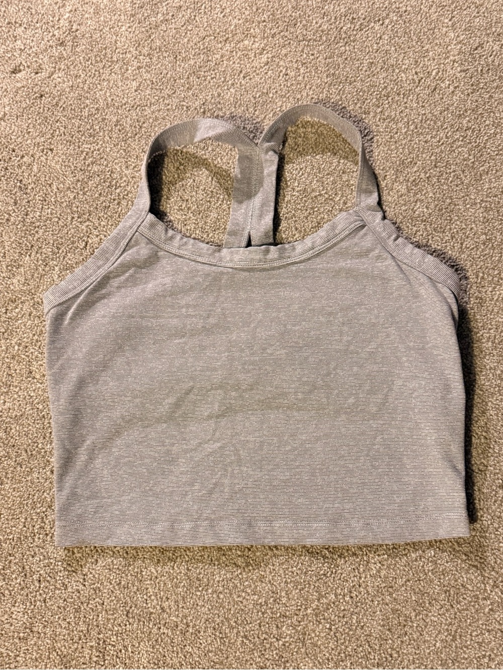 Born Primitive Women’s Grey Scoop Neck Cropped Tank Top, built in bra, size 6